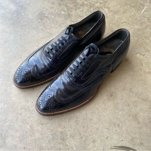 Vintage Edwin Clapp hand lasted full brogue wing tip Oxford dress shoes